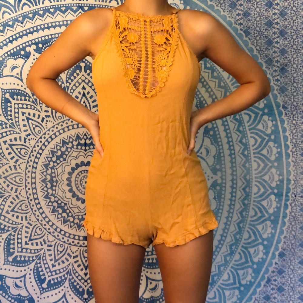 H&M Mustard Lace Romper